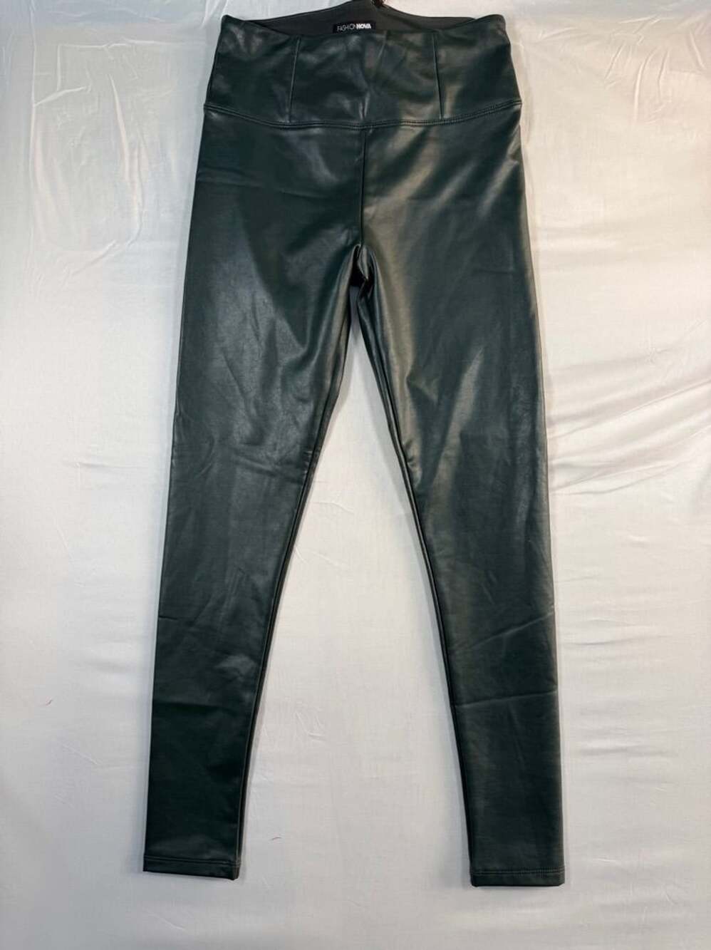 Fashion Nova Faux Leather Leggings Dark Green